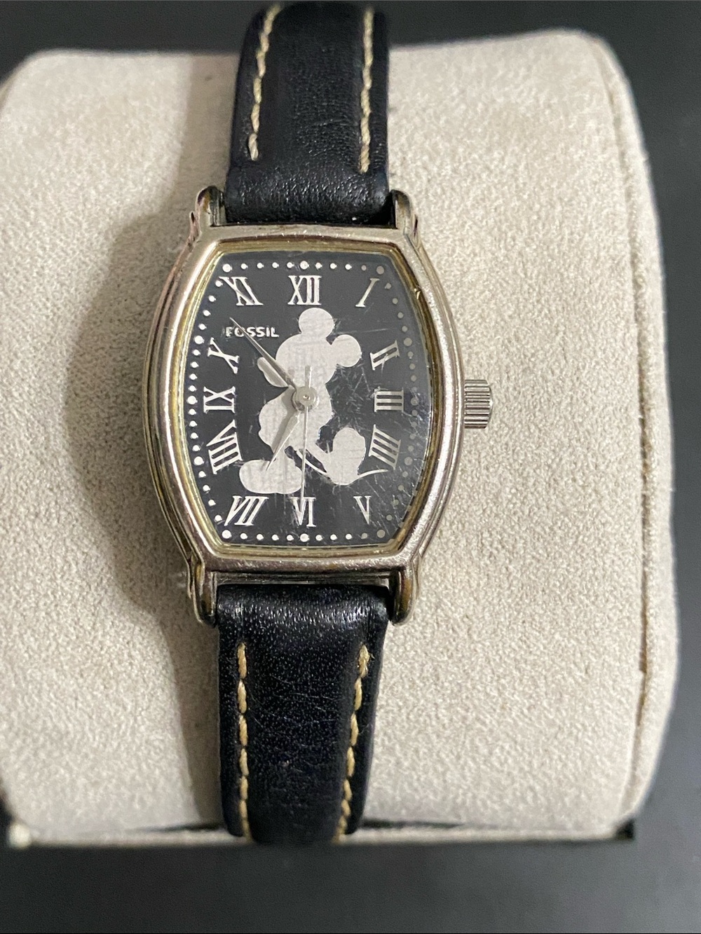 Fossil Black and Silver Mickey Mouse Women's Watch